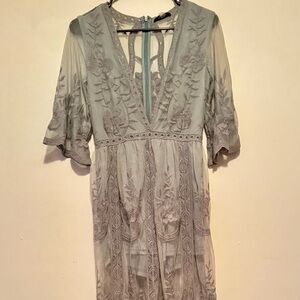 Elegant sage green Lace Dress